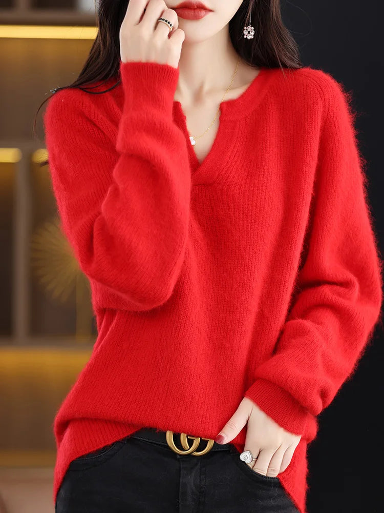 Ultra-Soft Cashmere Blend V-Neck Sweater